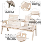 FORTUNO Cedar/Fir Log Wood Patio Garden Bench - Image 9