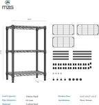 750 lbs 3 Tier Shelf Metal Storage Shelves Wire Rack Closet Organizers - Image 3