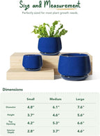 LE TAUCI Plant Pots, 4.1+5.1+6.5 inch, Ceramic Planters - Image 6