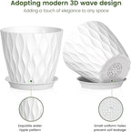 7 inch Plant Pots for Indoor Outdoor Plants, 5 Pack Thick Nursery Pots - Image 3