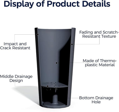 23.6" Tall Outdoor Planters Set of 2, Large Planters - Image 2