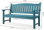 Psilvam 3-Person Outdoor Memorial Bench, All-Weather Poly Lumber Garden Bench - Image 3