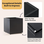 Large Metal Outdoor Planter Box 20Wx20Dx21.5H, Galvanized Steel Cube Planters - Image 4
