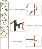 SUNNYPARK Set of 2 Hummingbird Metal Garden Trellis - Image 4