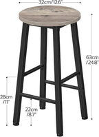 HOOBRO Bar Stools Set of 2, Counter Height Bar Stools, 25.8" Bar Stools - Image 3