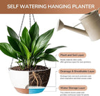 Hanging Planter, 12 Inch Self-Watering Hanging Planters - Image 3