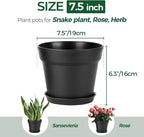 T4U 7.5 Inch Plant Pots 6 Pcs, Flower Pots - Image 2