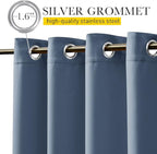 NICETOWN 2 Panels Fixed Stone Blue Outdoor Curtains - Image 7