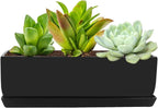 Vencer 14 Inch Rectangular Modern Minimalist Ceramic Succulent Planter Pot - Image 2