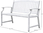 Grand patio 52" Farmhouse Outdoor Bench, Garden Benches - Image 2