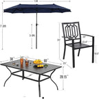 PHI VILLA Patio Dining Set 8 PCS - Image 9
