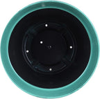 Garden Elements Indoor/Outdoor Glazed Brushed Happy Plastic Planter, Dark Aqua - Image 3