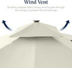 Best Choice Products 12x12ft LED Cantilever Patio Umbrella w/Base Included & - Image 7