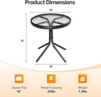 VINGLI Outdoor Side Table, Weatherproof Small Tables - Image 3