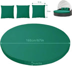 MICTONY Outdoor Daybed Cushion Cover, Sun Bed Round Cushion ONLY, Ink Green - Image 2
