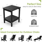 GREENVINES Adirondack-Outdoor-Side-Table | Set of 4 | 14 x 13 Inches | HDPE - Image 3