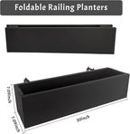 2 Pack Metal Railing Planter Box, 30 Inch Balcony Planters - Image 2