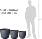 Kante 20", 13.4" Dia Round Concrete Planters, Outdoor Indoor Modern Decorative - Image 10