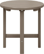 WestinTrends Dylan Adirondack Round Outdoor Side Table, Weathered Wood by WestinTrends