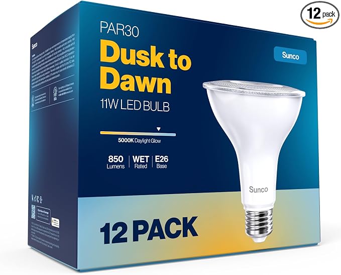 Sunco 12 Pack LED PAR30 Dusk to Dawn Light Bulb by SuncoLighting
