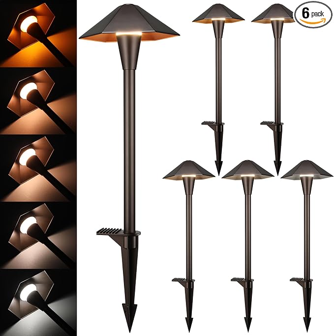 LEONLITE 5CCT Low Voltage Pathway Lights, LED Landscape Path Lights, by LEONLITE