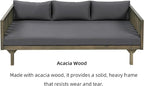 Merax Outdoor 3 Seater Daybed, Acacia Wood Day Bed Couch Sofa - Image 3