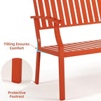 Outdoor Bench Weatherproof Aluminum Patio Garden Bench, Patio Loveseat - Image 6