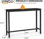 VINGLI Wooden Outdoor Bar Table, Wood Patio Counter Height Table, - Image 3