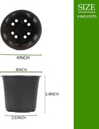 100 Packs 4 Inch Nursery Pots, 4 5 6 Inches Plastic Nursery Pots - Image 2