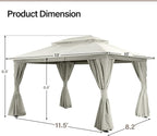 LAUSAINT HOME Semi-Permanent Outdoor Patio Gazebo 10'x13', Heavy Duty Party - Image 3