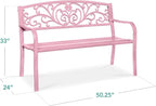 Best Choice Products Outdoor Bench Steel Garden Patio Porch Furniture - Image 2