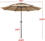 Yaheetech 3-Tier Patio Umbrella 10ft Vented Outdoor Canopy Sun Shade Large - Image 8