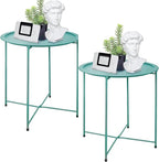 Garden 4 you End Table Set of 2, Outdoor Side Table, Small Patio Table Metal by Garden4you