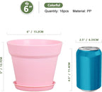 6 inch Plastic Nursery Pots, 16 Pack Plant Pots - Image 2