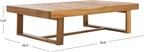 SAFAVIEH Outdoor Collection Duncan Natural Brown Slatted Top Solid Wood Coffee - Image 3