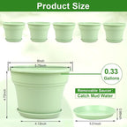 6 Inch Plastic-Flower Pot-for-Indoor Plants, 6 Pack Outdoor Plant Pots - Image 3