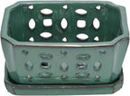 W&W Orchid Pot with Holes and Saucer - Image 2