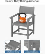 9-Piece Outdoor Dining Set, HDPE Weatherproof Patio Table and Chairs Set - Image 6
