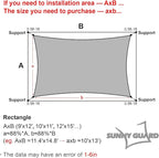 SUNNY GUARD Custom Size 7'x7' Turquoise Blue Sun Shade Sail Rectangle UV Block - Image 2