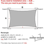 SUNNY GUARD Waterproof Sun Shade Sail 4' x 4' Cream Rectangle UV Block Sunshade - Image 5