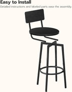 HOOBRO Bar Stools, 25.2" Bar Chairs - Image 9