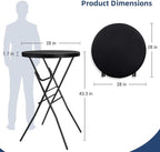 Cocktail Table 28in Folding Round High Top Indoor Outdoor - Image 3