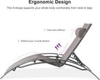 PURPLE LEAF Patio Oversized Chaise Lounge Chair Set - Image 7
