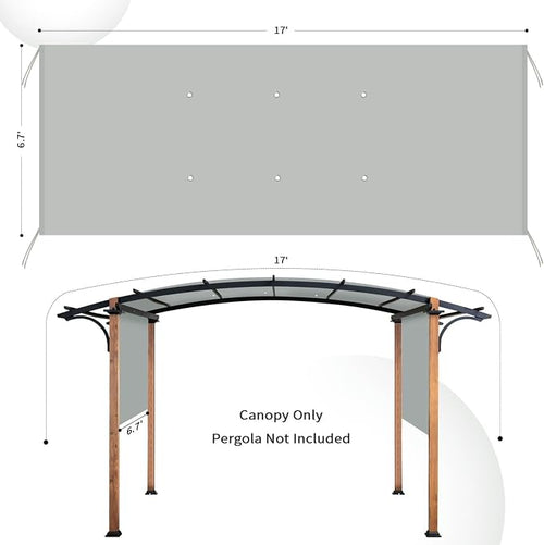 17x6.8 Ft Universal Pergola Replacement Canopy, Outdoor Canopy Shade Cover - Image 2