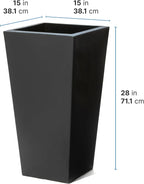 Step2 Tremont Tall Square Tapered Planter, Large Planters - Image 8