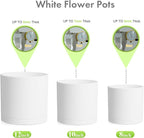 12/10/8 inch Large Plant Pots, 3 Pack Deep Cylinder Flower Pots - Image 6