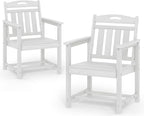 Patio Chairs Set of 2, HDPE Outdoor Dining Chairs by Suunyn