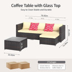 Aiho Patio Furniture Set All Weather Outdoor Sectional Patio Sofa Set - Image 2