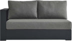 Modway Tahoe Aluminum Modular Left-Facing Outdoor Patio Loveseat in Gray - Image 6