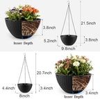 Hanging Planters for Indoor Outdoor Plants 8 and 10 Inch, 4 Packs Hanging - Image 2